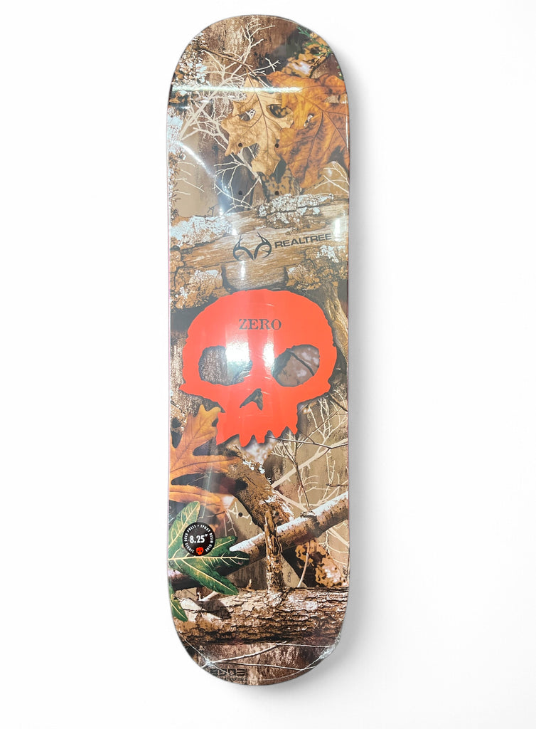 ZERO SKATEBOARDS | Real Tree Single Skull | 8.25" Deck
