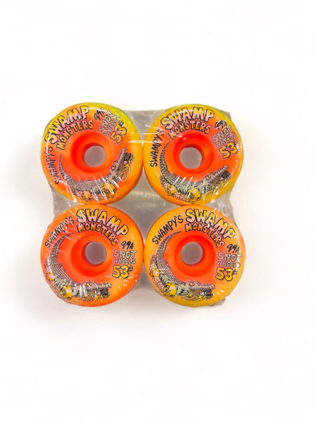 SNOT WHEEL CO. | Swamp Monsters Wheels | Yellow And Orange Swirl 53mm