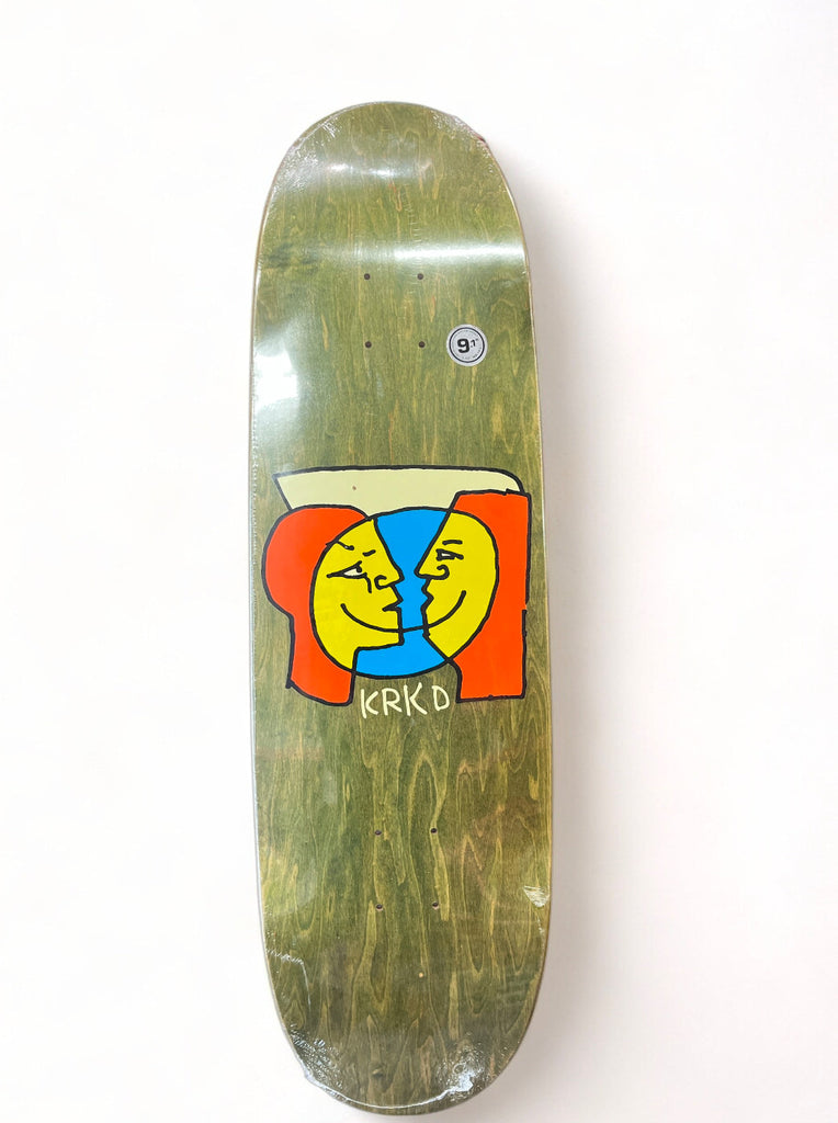 KROOKED SKATEBOARDS | Alternate Moonsmile Symmetrical Egg Deck | Olive 9.1" x 32"
