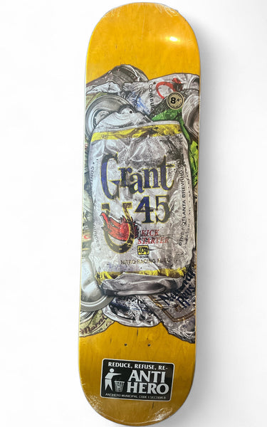 ANTI HERO Grant Refuse Deck 8.4” skateboard deck with Grant Taylor design and bold branding