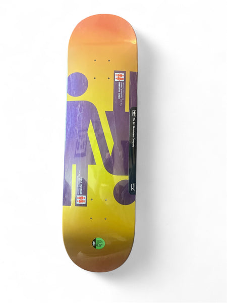 Girl Skateboards Mccrank Dual Directional 8.5 inch skateboard deck with gradient yellow and orange design