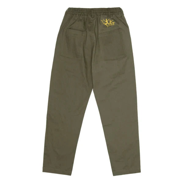 WKND LOOSIES PANTS HERRINGBONE GREEN