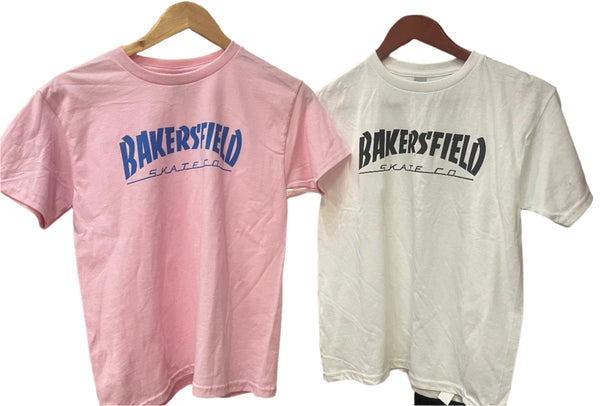 BAKO SKATE CO. | Youth Shop Tee | Pink/White